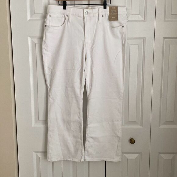 Madewell Kick Out Crop Jeans in‎ Pure White Size 33 NWT - Picture 3 of 13